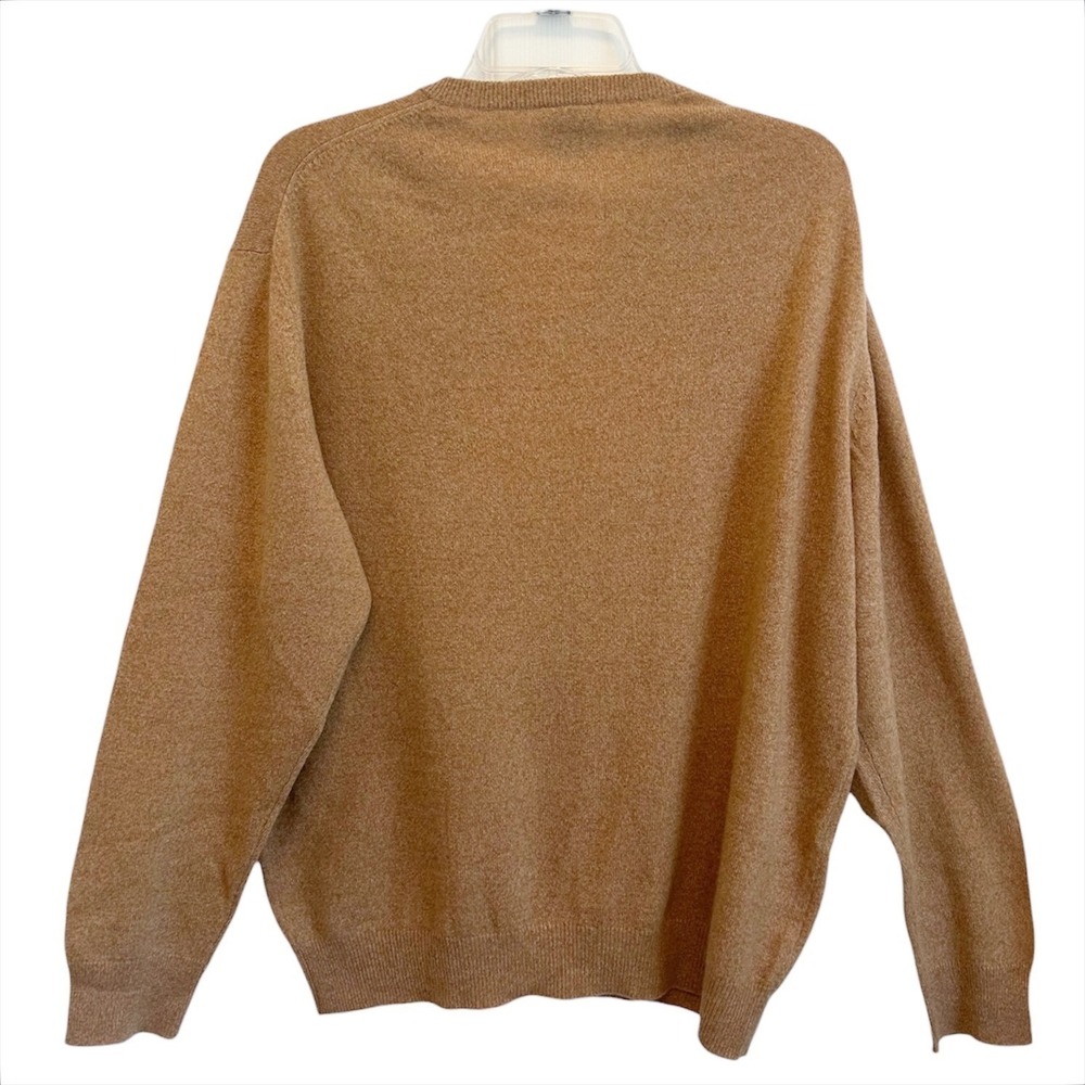 Jos A Bank Cashmere Sweater V-Neck XL Tan Brown Executive Old Money Quiet Luxury - Picture 3 of 5